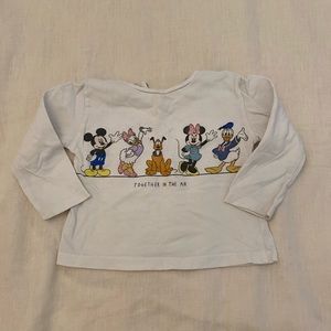 Zara Mickey and Friends Long Sleeve Tee